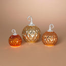 Lighted Handblown Mercury Glass Pumpkins - 3 Piece Set - Home & Living >> Lighting >> Novelty - by Gerson - view 2