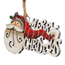 Laser Cut Wooden Ornament - Flowing Hat Santa