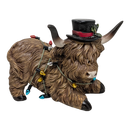 Resin Holiday Highland Cow