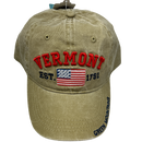Vermont Est 1791 Hat Wiith Flag - Khaki - Clothing >> Hats & Mittens - by Vermont Illustrating