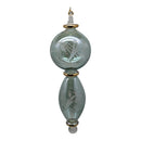 Sage Green Stacked Sphere Ornament with Etched Design