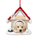 Ceramic Doghouse Ornament - Labrador - Yellow - Animals - by E&S Pets