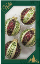 Chablis Gold Drop Shapes with Vertical Leaves and Scrolls -