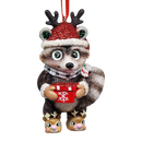 Adorable Christmas Raccoon Ornament - Approximately 4 Inches - Christmas >> Ornaments >> Animals - by Kurt Adler