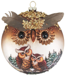 Owl Disc Blown Glass Ornament - Christmas >> Ornaments >> Glass - by Christmas By Krebs