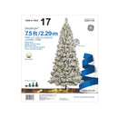 Laurel Pine Flocked Tree with White LED Lights - 7.5 Foot - Christmas >> Trees and Wreaths - by General Electric - view 2