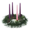 14 Inch Silver Advent Wreath With Pine - Christmas >> Advent - by Roman