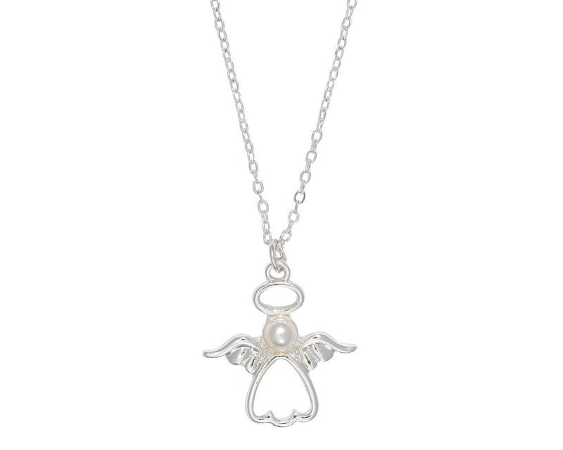 Silver Angel with Pearl Necklace