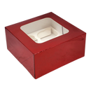 Bakery Box - 4 Cup Cakes or Cookies - Red Foil