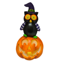 Owl On Pumpkin  With Moving Digital Eyes