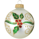 Holly And Berries 4 Pack - Silver - Balls - Ornaments - by Christmas By Krebs - view 2