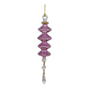 Amethyst Pagoda with Gold-Trimmed Crystal Drop