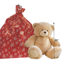 Wrap In A Hurry Jumbo Prismatic Foil Sack - Red with Snowflakes