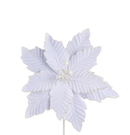 Poinsettia Pick - White - 12 inch Bloom - 10 Inch Stem