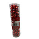 9 Tiny Metallic Bows In A Tube - Red Metallic