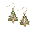 Ornate Gold Trees with Colorful Crystals and Pearls Earrings