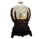 Spooky Spinning Waterglobe held by Skeleton Hands