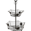 Metal Two Tier Spider Web Tray - 17 Inches tall