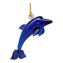 Sapphire Blue Leaping Dolphin Ornament