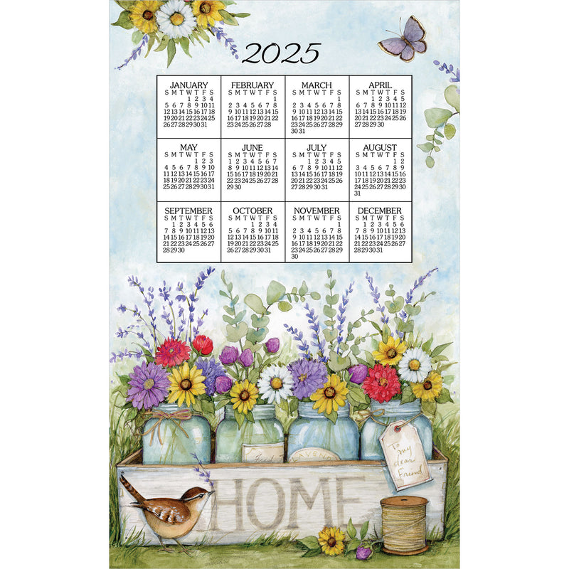 2025 Linen Calendar Towel - Home Floral