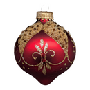 Krebs Value Glass Ornament 4 pack - Red with Gold Leaves - Christmas >> Ornaments >> Glass - by Christmas By Krebs