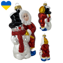 Snowman with Child Figurine Ornament - 5 Inch - Christmas >> Ornaments >> Glass - by Christmas By Krebs - view 3