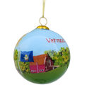 Hand Painted Glass Globe Ornament - Vermont Collage