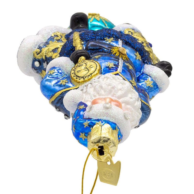Bellissimo Glass Celestial Santa Ornament