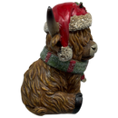 Resin Holiday Highland Cow  - Green Scarf - Figurines - by Gerson - view 2