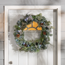 32-Inch Pre-Lit Snowy Mixed Pine Wreath