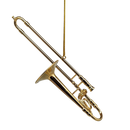 Brass Trombone Ornament with Case