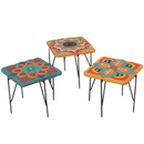 Cement & Metal Latin Style Planter Stand -