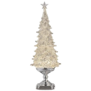 Silver Lighted Glitter Swirl Tree – 20 Inch