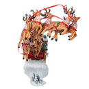 Fabriche Musical Santa With 8 Reindeer - 24 Inch
