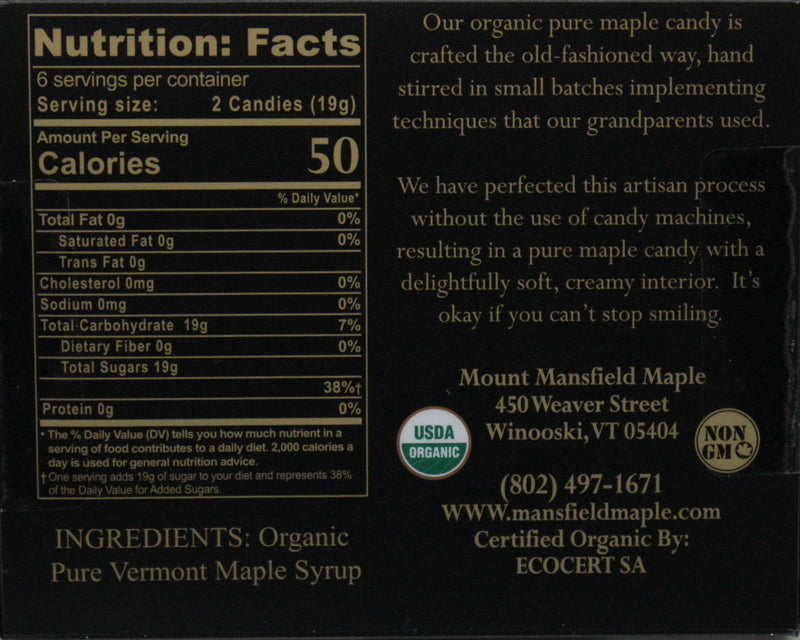 Organic Pure Maple Sugar Candies - 4 Ounce