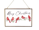 Glass Plate With Cardinal Ornament - - Christmas >> Ornaments >> Birds - by Kurt Adler - view 2