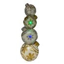 Lighted Silver and Gold Ornament Stack - 15 Inch
