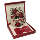 Pop-Up Gift Card Box (Red Plaid & Glitter Poinsettia)
