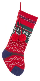 Green and White Snowflake Patterned Stocking - Christmas >> Stockings - by Kurt Adler