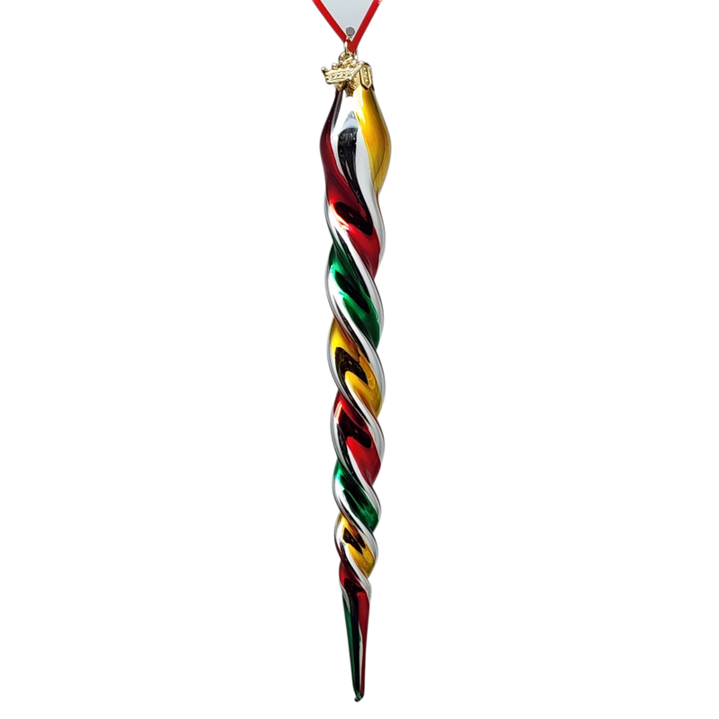 Rainbow Twister Glass Icicle -