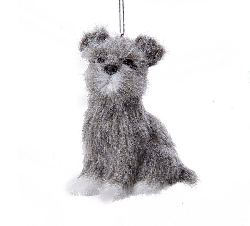 Plush Puppy Schnauzer Ornament