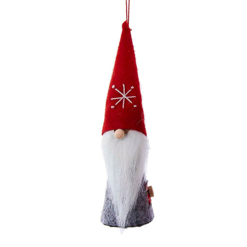 Wood and Felt Gnome 6 Inch Ornament -