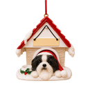 Ceramic Doghouse Ornament - Shih-Tzu Black - Animals - by E&S Pets