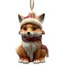 Fox With Scarf Ornament