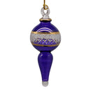 Lattice Glass Ornaments With Gold Accents - Purple Ball with Finial - Egyptian Glass - by Egyptian Museum