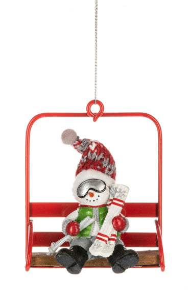 Chair Lift Character Ornament -  Snowman