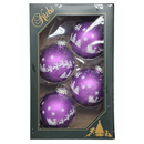 Krebs Value Glass Ornament 4 pack - Santa on Lilac - Christmas >> Ornaments >> Glass - by Christmas By Krebs