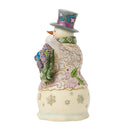 Purple Snowman Figurine