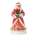 Blooms Of The Season Santa Figurine