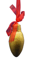 Glitter Bulb Ornament - Yellow - The Country Christmas Loft